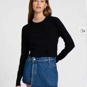 Express High Waisted Medium Wash Wrap Skort